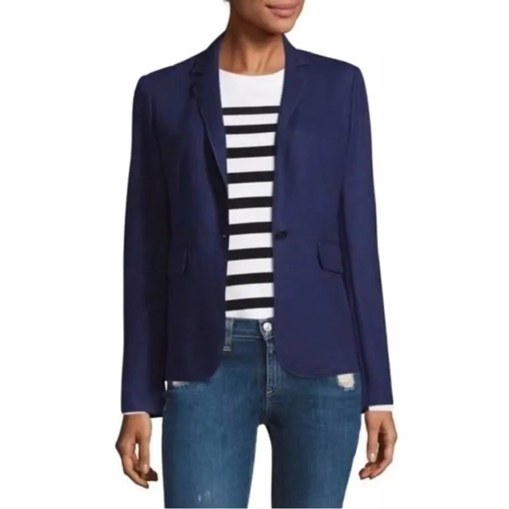 rag & bone Navy Wool Blazer 100% Virgin Wool Single Button Jacket Size 6